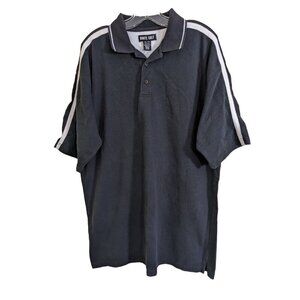 Vintage Roots Golf Polo Mens Size XL Black White Embroidered Cotton Short Sleeve